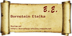 Bornstein Etelka névjegykártya