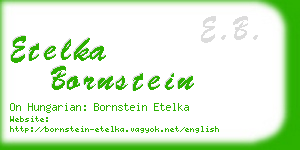 etelka bornstein business card